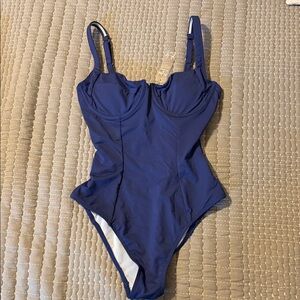 Cupshe Navy Blue Women Swim One Piece